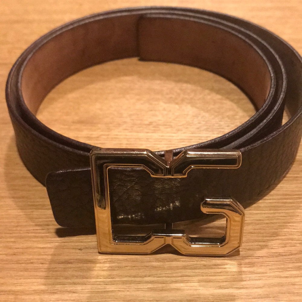 DG brown leather belt